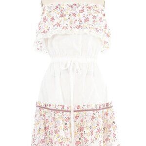 D&G white strapless floral dress